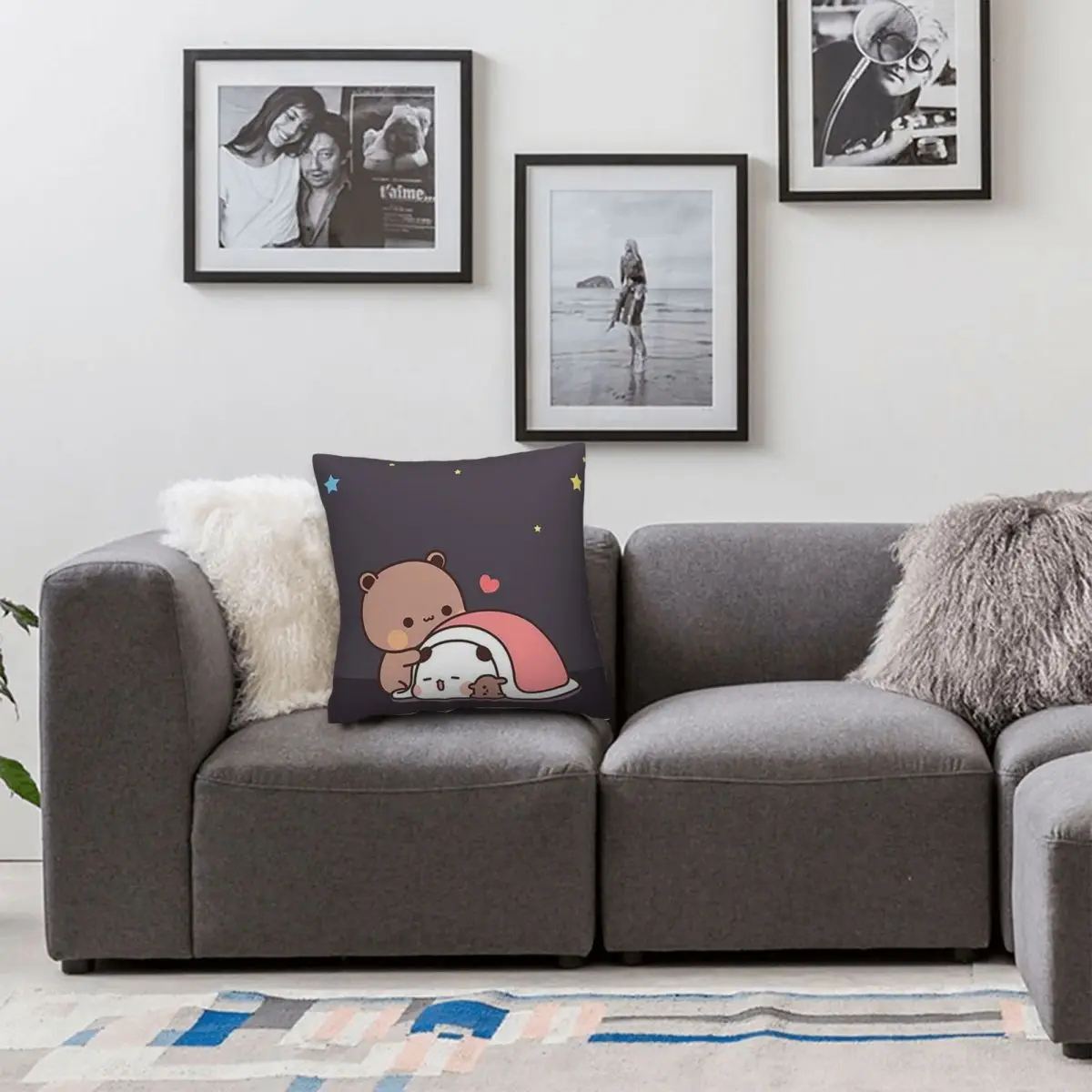 Cute Cartoon Bubu And Dudu Series Square Pillowcase Pillow Cover Cushion Zip Decorative Comfort Throw Pillow for Home Livingroom