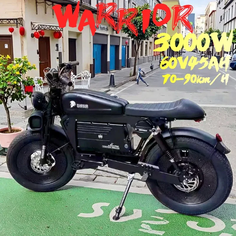 3000W Motor 60V45AH Battery Adult Electric Bike Black Warrior 90KM/H Electric Bicycle 20*5 inch Tire Off-Road All-Terrain E-Bike image 3