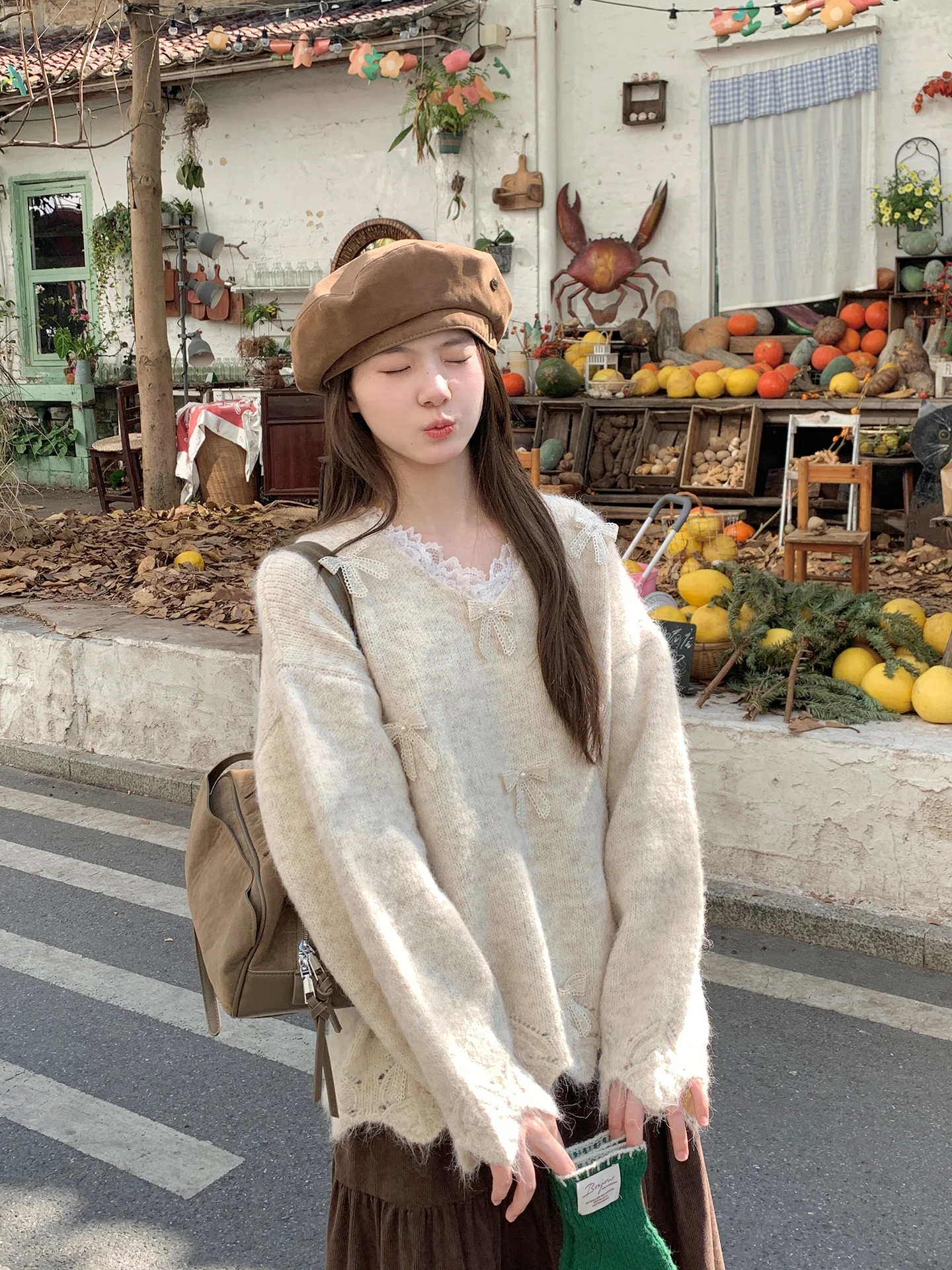 

Мягкий уютный вязаный свитер с асимметричным краем в корейском стиле для женщин, зимний, длинный...