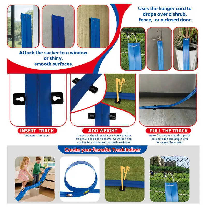 子供用DIYランウェイデュアルトラックカー、組み立て式プルバックレーシング合金スライドカー、クリエイティブな重力スライドおもちゃ、クリスマスプレゼント