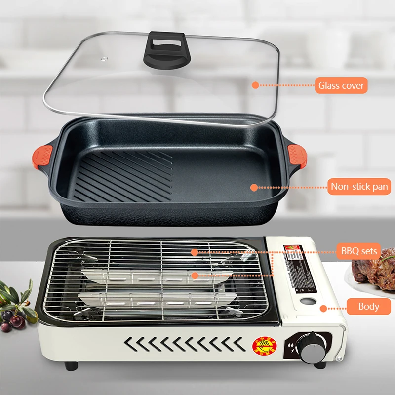 Multifunctional Household Frying and Grilling Cooker High Quality Barbecue Grill Small Outdoor Camping Gas Stove