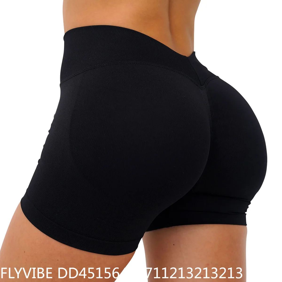 Women Seamless Workout Shorts V‑Waistband Tight Fit 3 Inch Yoga Running Shorts Bodycon Gym Fitness Activewear Short Pants