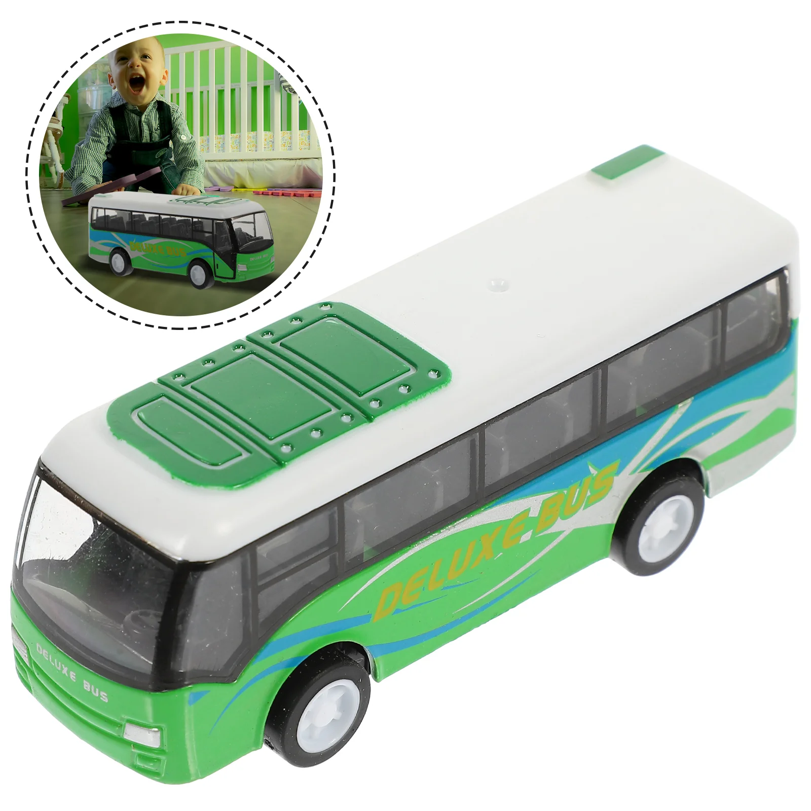 Pode mover puxar para trás ônibus modelo criança brinquedos das crianças diecast carro liga aprendizagem