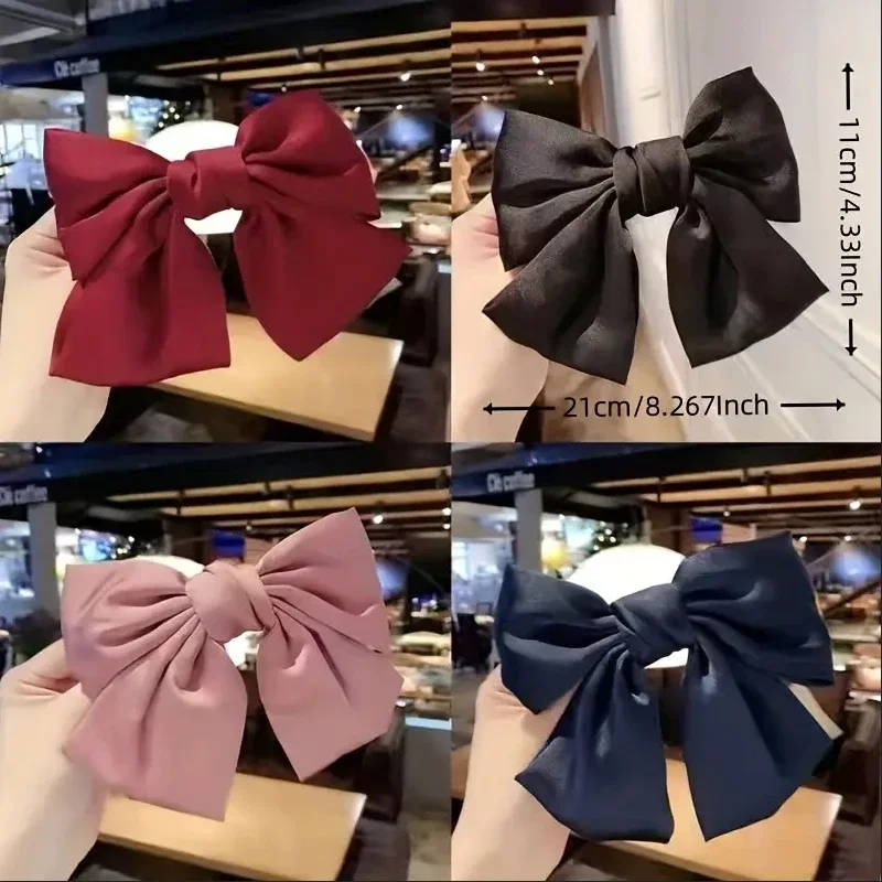 6Pcs Fashion Ribbon Bow Hair Clips for Women Big Large Bow Hairpins Girls Bowknot Hair Clip Barrettes Women Hair Accessories