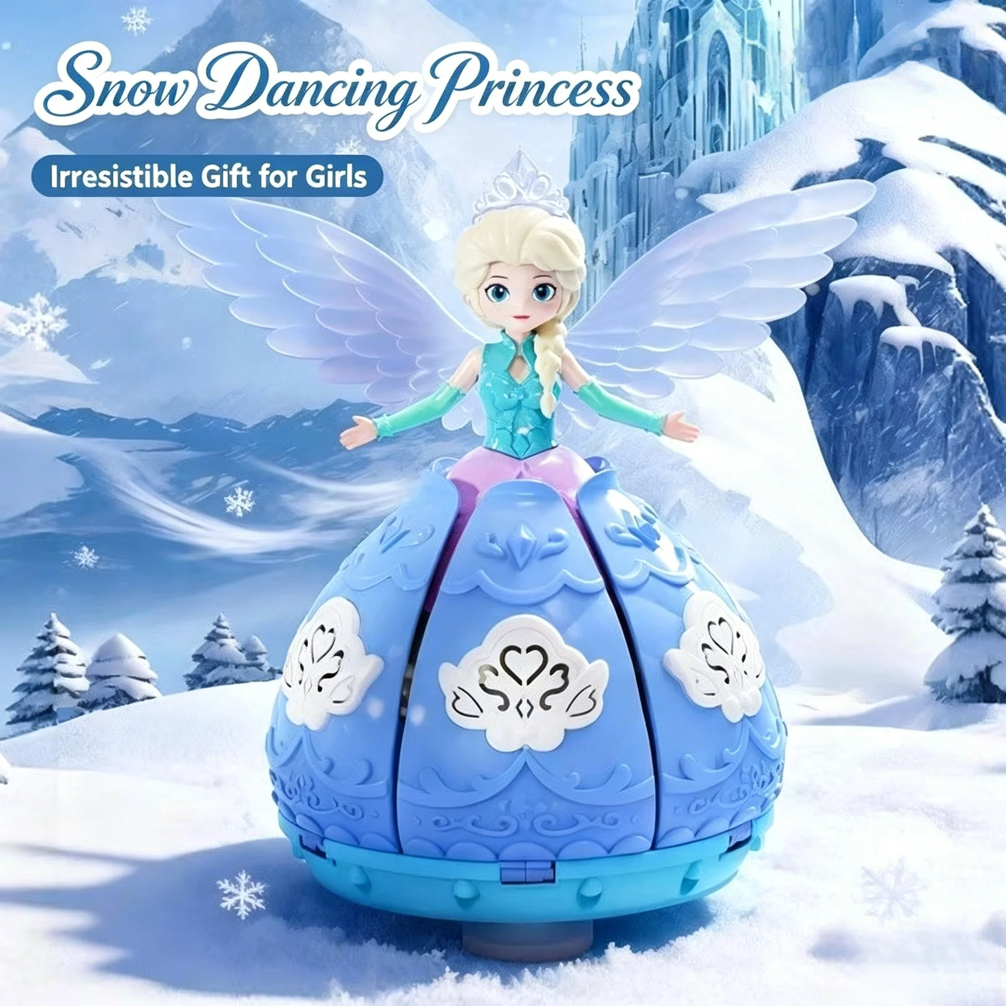 

Blooming Skirt Doll with Obstacle Avoidance, 360° Rotation, Sync Music & Lights, Auto Avoid Barriers, Nice Leisure Ornament