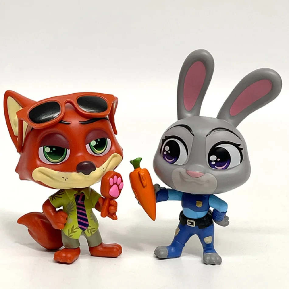 

Disney Zootopia Rabbit Judy Fox Nick Action Figure Toy Cute Cartoon Anime Decorations Figurine Children Kids Birthday Gift