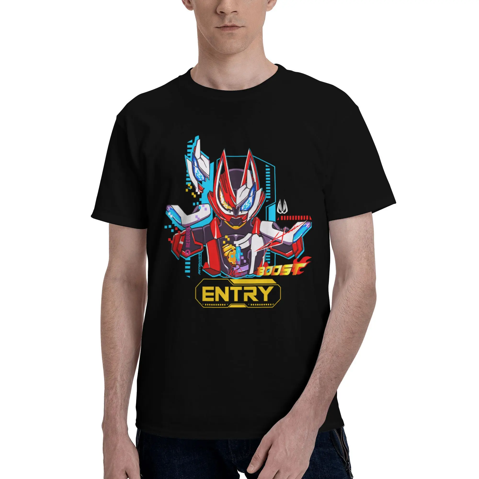 

Custom M-Masked Rider Tshirt Men Short Sleeve Streetwear T Shirt Geats Boost T-shirts Loose Fit 100% Cotton Tee Tops Clothes