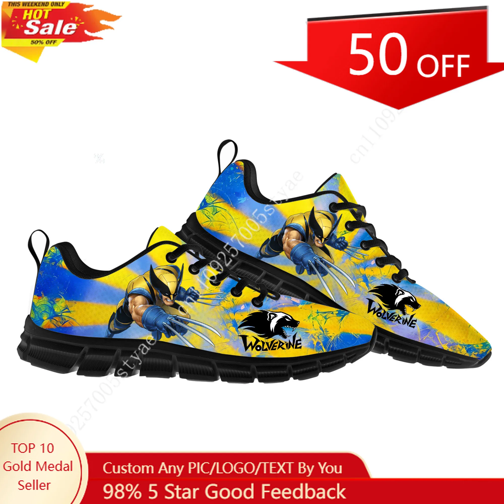 Marvels Wolverine Sports Shoes Mens Womens Casual Running Lightweight Shoes