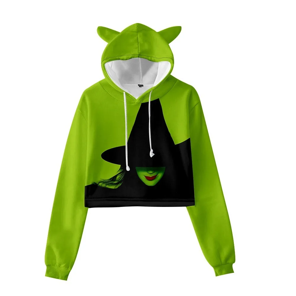 

Wicked Hoodies Merch Pullover Female Cat Ears Hoodie Long Sleeve Top Women's Clothes Retro Fashion Casual Hoodie Outwear