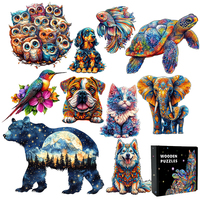 Jigsaw Puzzle Mysterious Animal Puzzles Dog Puzzles Gift for Adult Kids Educational Fabulous Gift Interactive Games Wooden Toys
