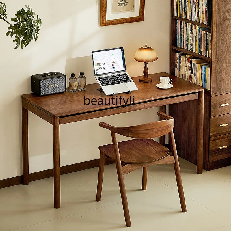 

North American Black Walnut Desk Student Home Solid Wood Computer Writing Desk Desk