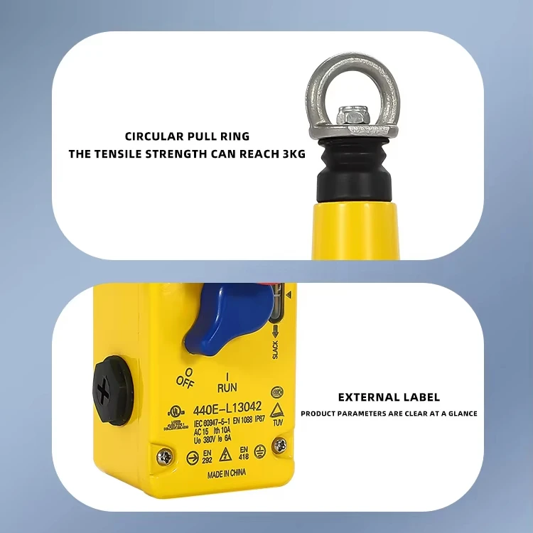 440E-L13042 نموذج سلامة مفتاح سحب إيقاف الطوارئ IP66 6A ماكس. التيار لتطبيقات مختلفة