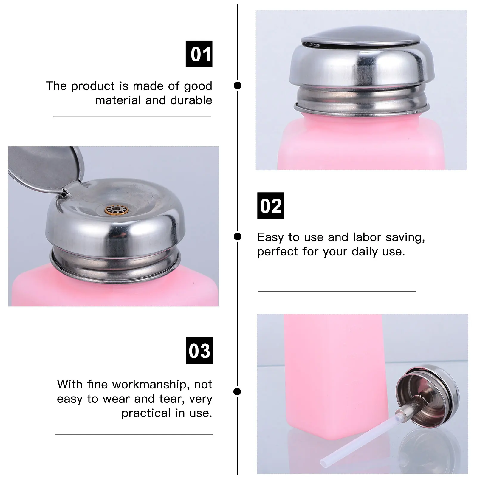 

2pcs Push Down Alcohol Dispenser Plastic Leak-Proof Liquid Press Bottle for Travel Camping Reusable Empty Container
