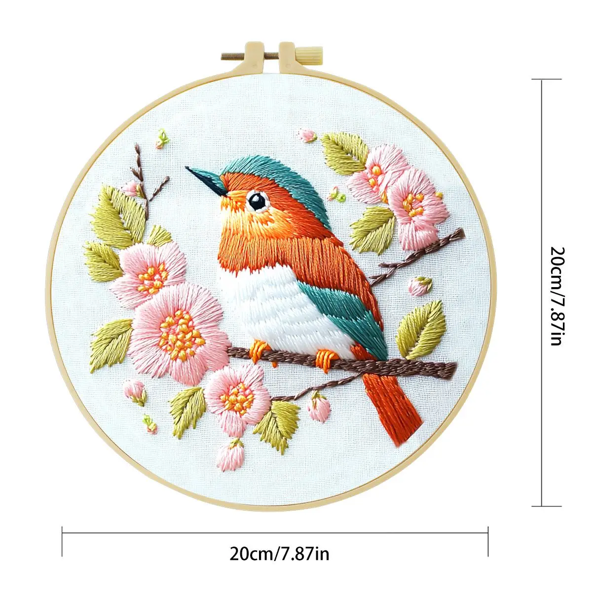 1 Stück 20X20CM/15X15CM 7,87/6,3 Zoll Vogel-Stickerei-Starter-Kit DIY-Kit DIY-Stickerei-Set Handarbeiten Nähkunst Nadelkunst – Detail 3
