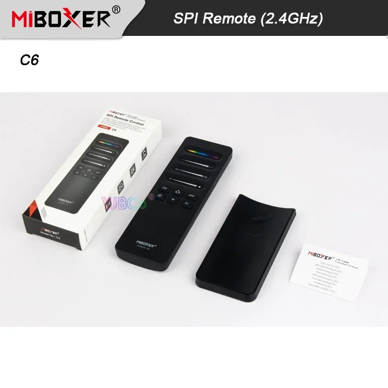 C6 2.4G SPI Remote 3V Wireless Dimmer Switch Only compatible with Miboxer SPI led controller Setting Length SPI strip 8pt~2048pt