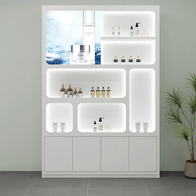 Cosmetic product display cabinet Beauty salon Skin care product display cabinet Showcase Paint skin care products Nail salon can