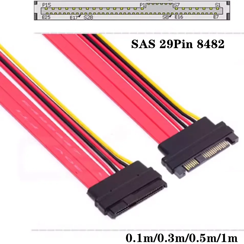 SFF-8482 SAS 29Pin Male To Female Extension Cable Server Hard Disk Panel Backplane Adapter Cable Male To Female Extension Cable