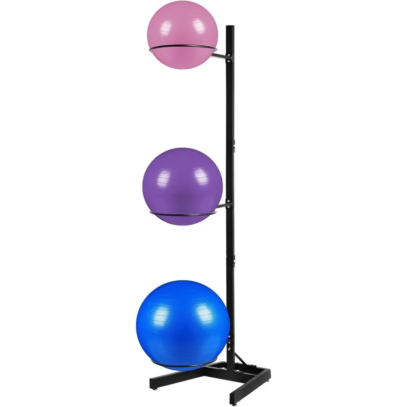 

Stability Ball Rack, Yoga Ball Holder with Steel Frame Vertical Storage Rack for Yoga Balls, With Ball Stopper Accessory (4 Stop