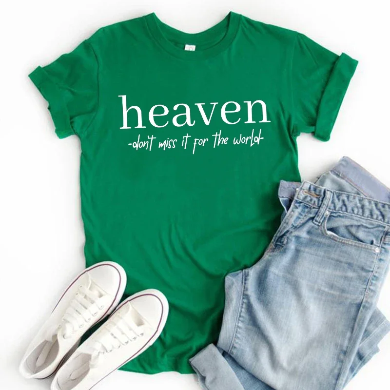 Christian Shirt Heaven Shirts Christian Tee Faith Shirt Vintage Religious Tshirt Casual Jesus Vintage Clothes