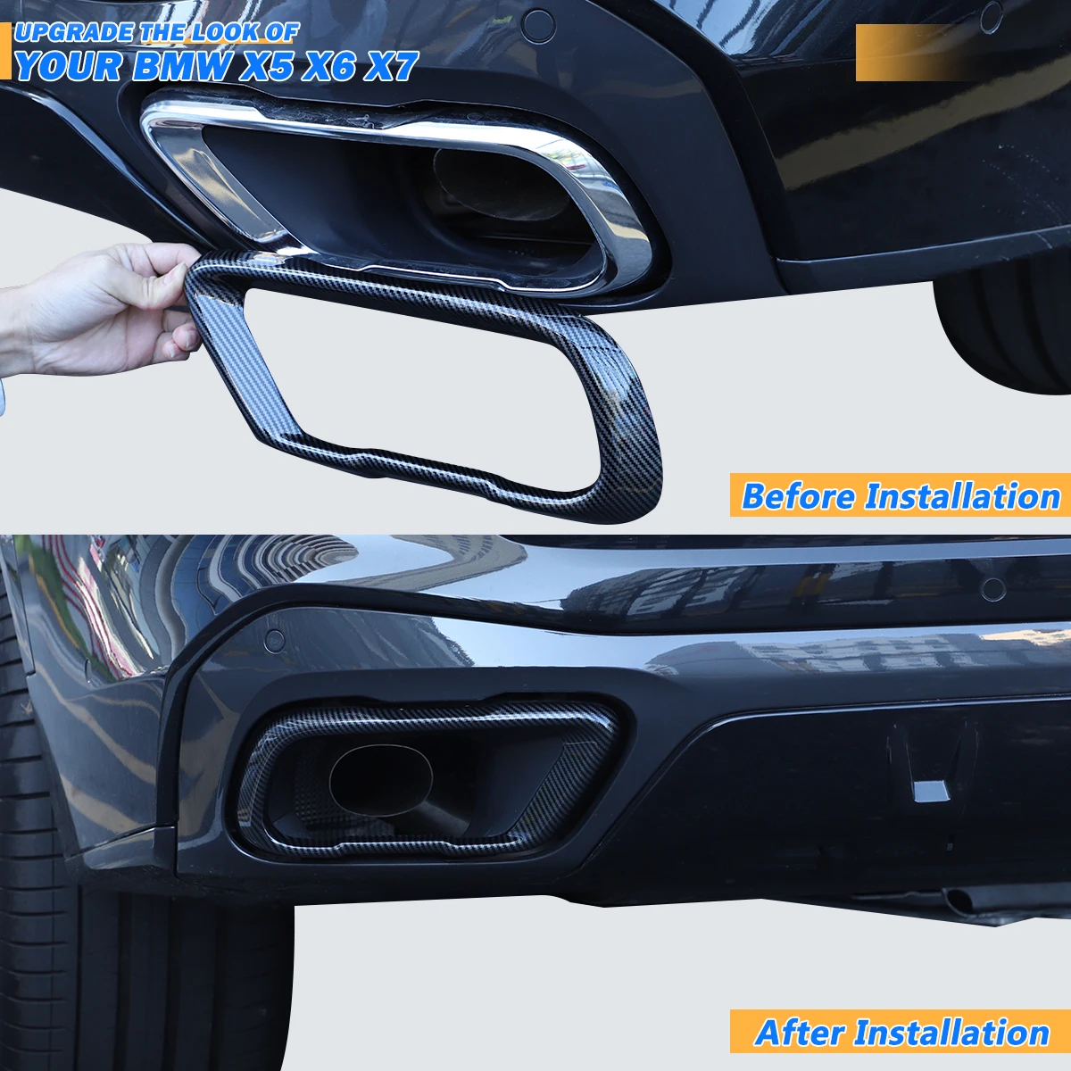 For BMW X5 G05 X6 X7 G07 2019-25 Car Styling Car Tail Throat Accessories Tail Muffler Exhaust Pipe Output Cover Car Decoration 3