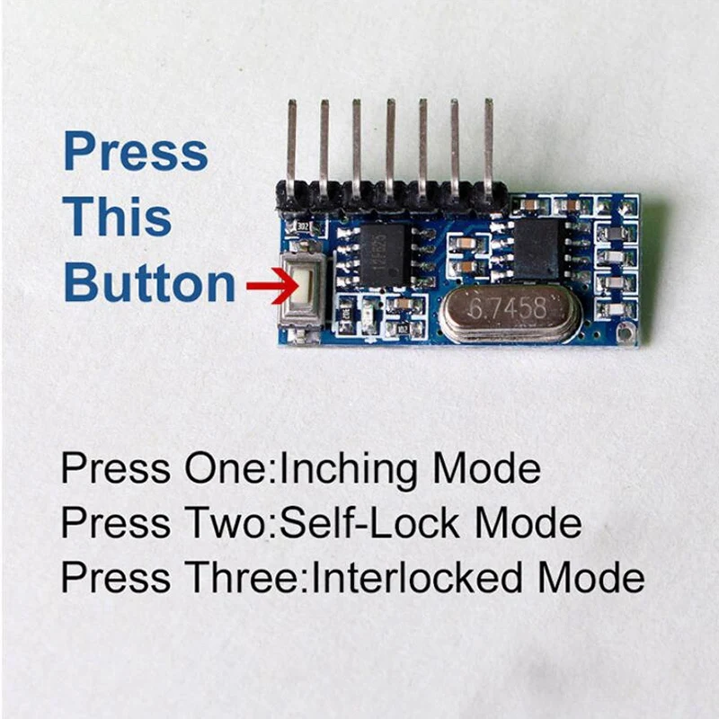 Módulo Decodificador de código de aprendizaje, receptor RF, 10 piezas, 433 Mhz, 433 Mhz, salida inalámbrica de 4 canales para codificación de controles remotos