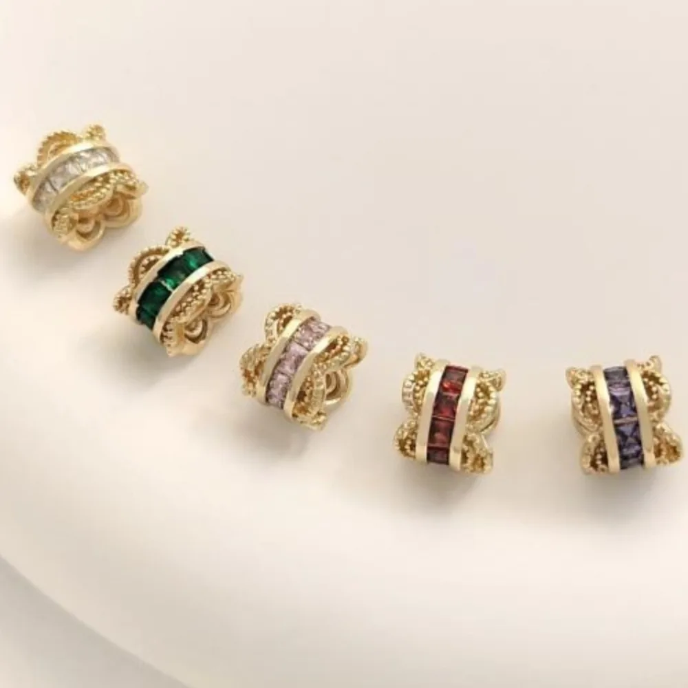 

Медь 14-каратного золота, циркон, кружево, двусторонний цветок, гнездо, сделай сам, жемчужные бусины, разделительные ювелирные аксессуары ручной работы