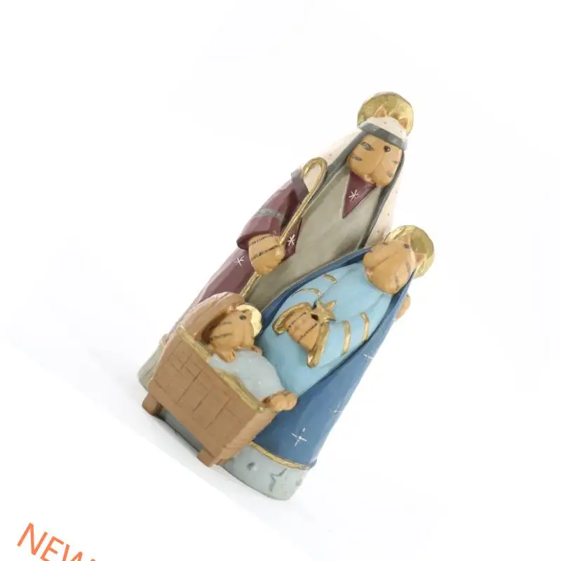 Holy Family Statues with Hook Wall Decors Christmas Nativity Decorative Figurine