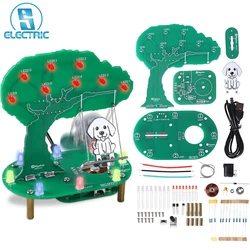 Swing Soldering Project DIY Dog Swing Kit Electromagnetic Swing Soldering Practice Kits with RGB LED Lights for STEM Education