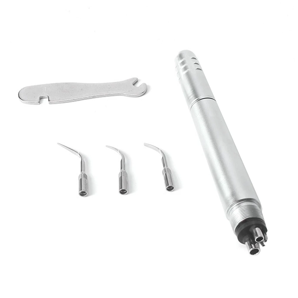 Dental Ultrasonic Air Scaler Handpiece 3 Tips Air Scaling Polishing Tools Teeth Whitening Cleaner,2 Holes