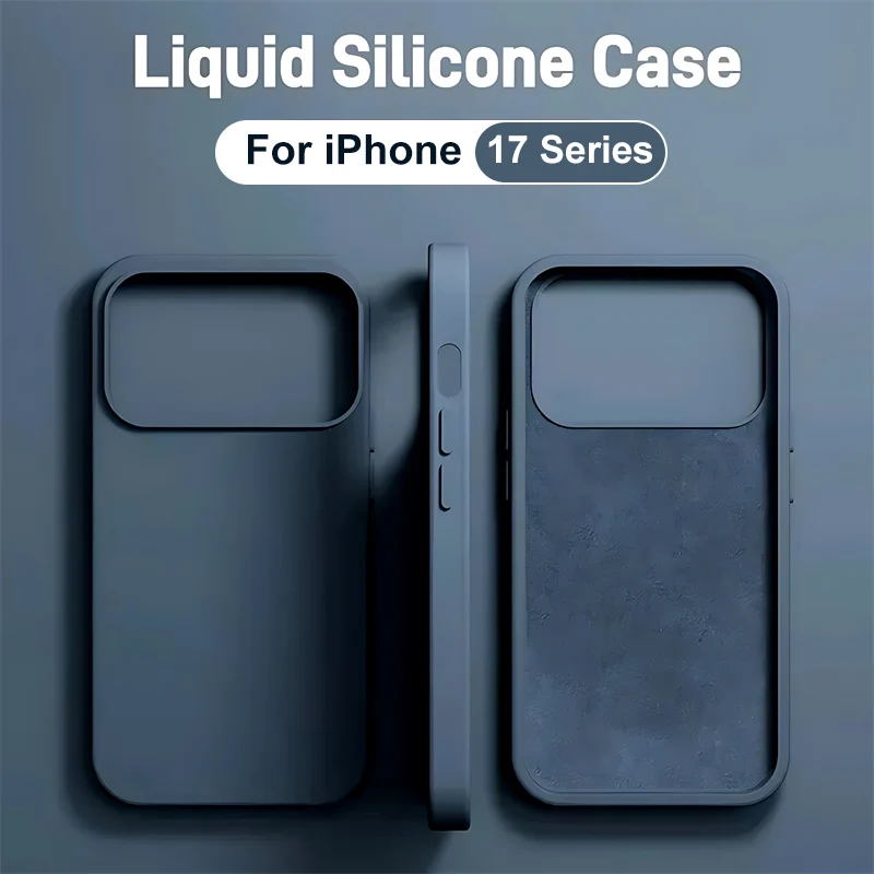 Original Liquid Silicone Cases For Apple iPhone 11 12 13 14 15 16 17 Pro Max 17 Air 16 15 Plus Shock