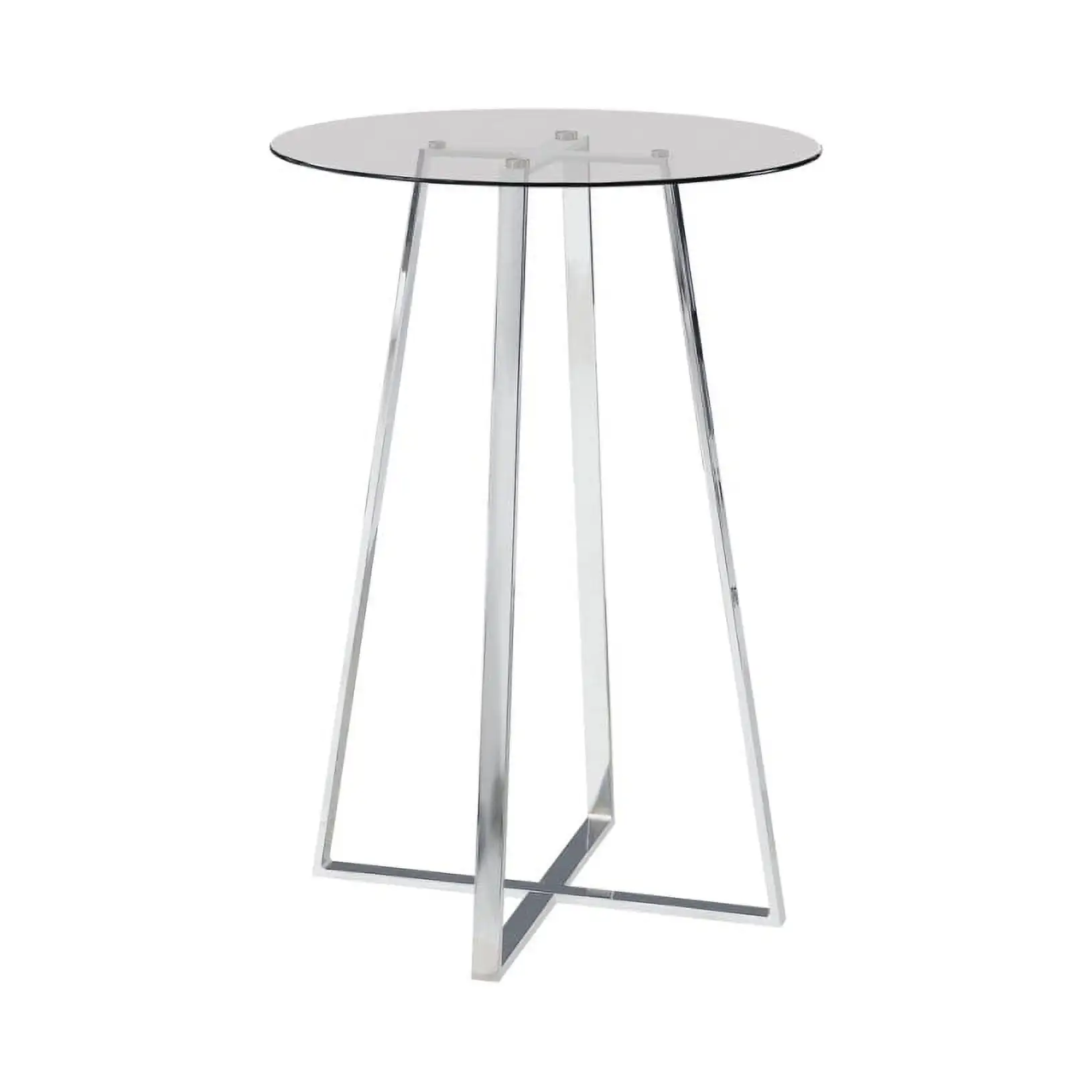 Round Bar Table Glass Top Cocktail Table for Bistro Pub Kitchen