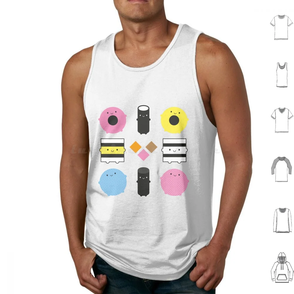 Kawaii Candy Liquorice Allsorts Tank Tops Vest Sleeveless Liquorice Allsorts Licorice Candy Sweets Pick And Mix Kawaii Cute