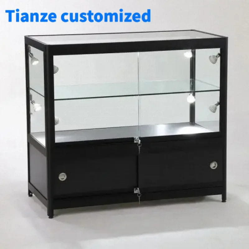 

(Customized) aluminum frame tempered glass jewelry showcases display cabinet smoke shop show shopping mall