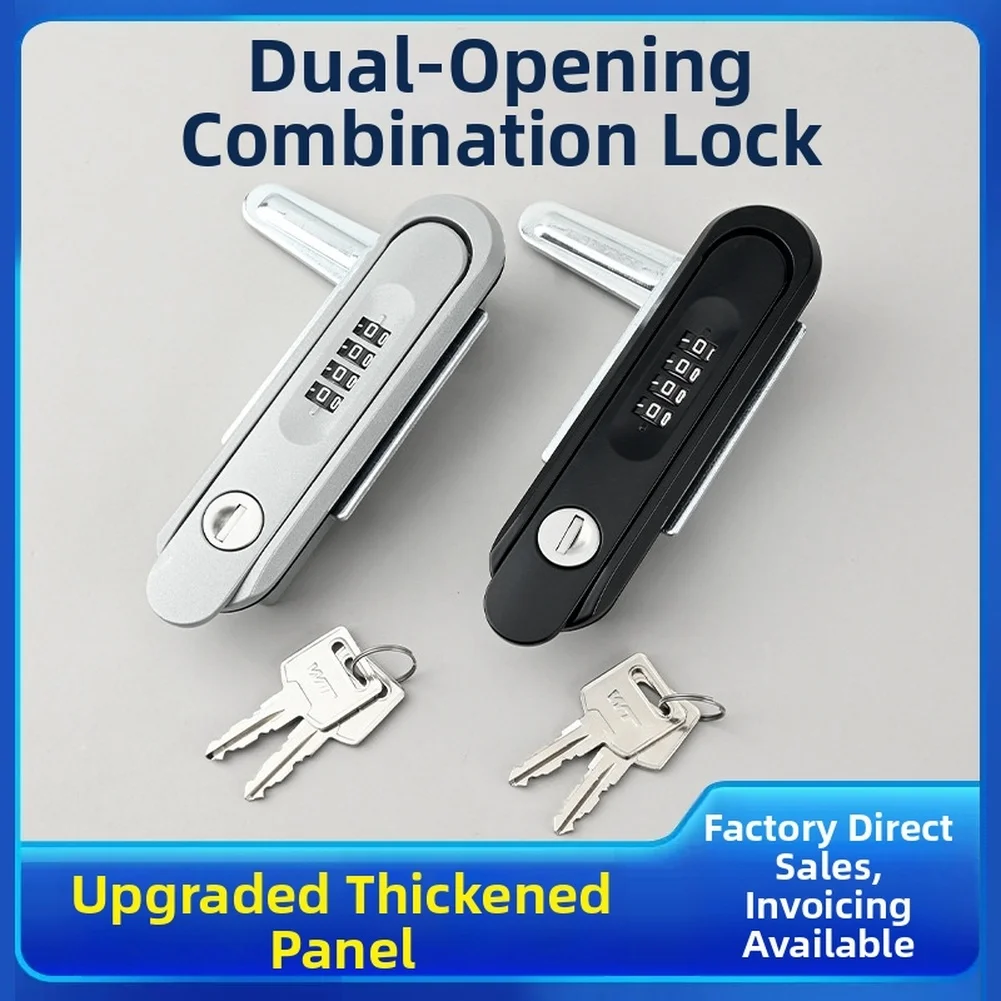 1 Piece Alloy Password Lock With Key For Cabinet Electric Box Steel Panel Door Security Waterproof Outdoor Black Silver