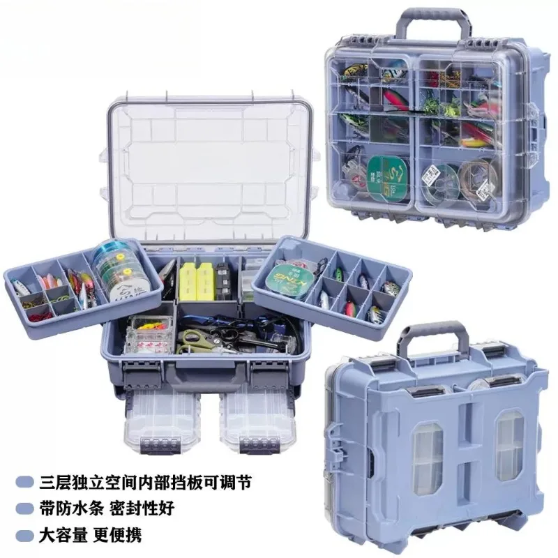 Multifunctional Fishing Box Fishing Tackle Accessories Storage Thickened Portable Fishing Box Luya Tool