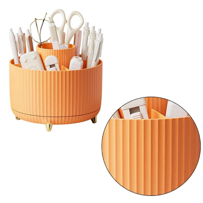 منظم مكتب مكون من 6 أقسام للأطفال، حامل مستلزمات فنية لتنظيم القلم الدوار