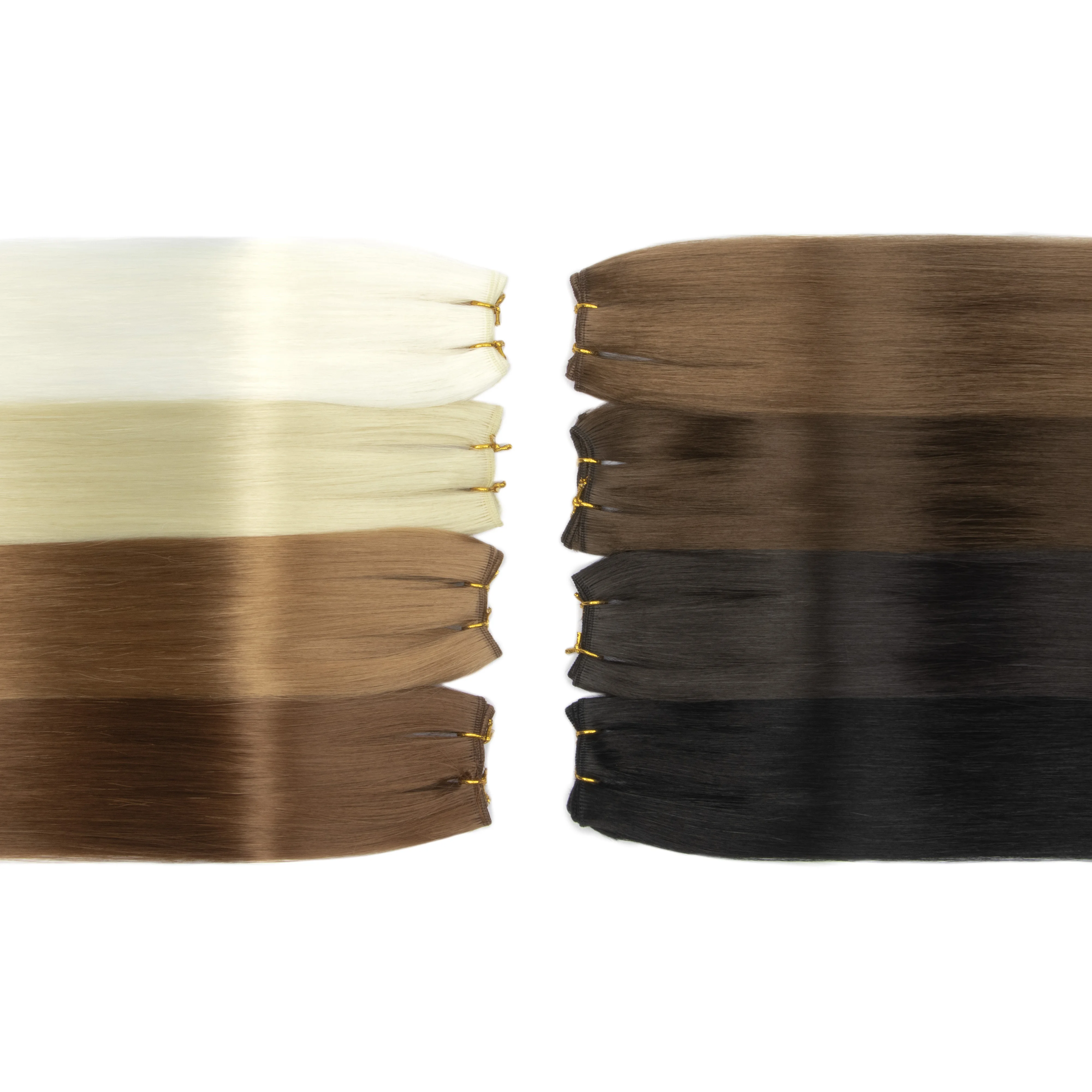 Extra Long Bone Straight Synthetic Hair Bundles, Natural Look Extensions with Full Woven Ends, Salon Quality