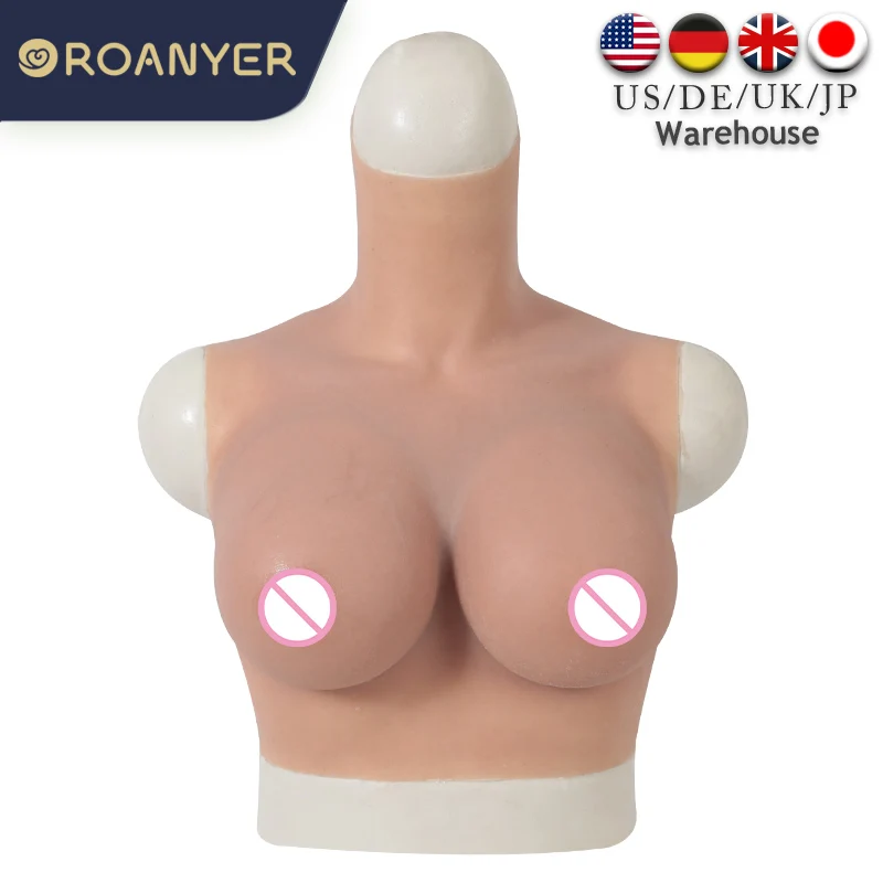 

ROANYER Fake Boobs Realistic Silicone Breast Forms For Crossdressing Drag Queen Sissy Crossdresser Transgender D Cup