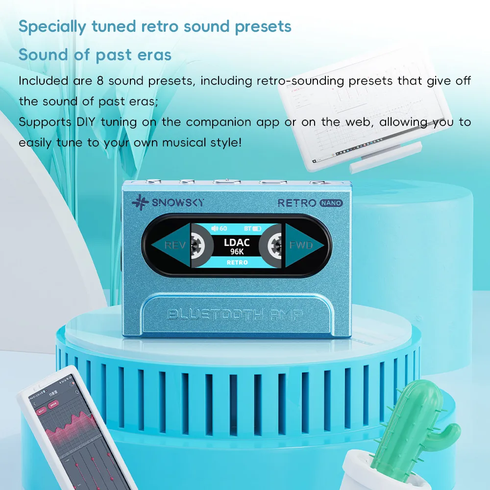 Snowsky/FiiO RETRO NANO Bluetooth DAC ومضخم ضوت سماعة الرأس LDAC/aptX Adaptive/aptX مع 3.5 مم/4.4 مم
