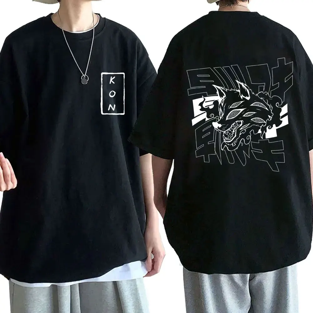 

Anime Chainsaw Man Hayakawa Aki Summon Fox Devil Kon Graphic T Shirt Men Casual Cotton Vintage T-shirt Male Fashion Manga Tshirt