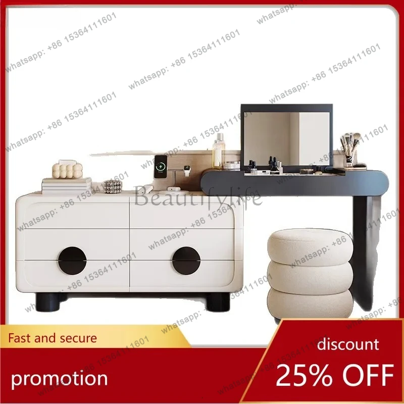 Dressing Table and Chest of Drawers Integrated Bedroom Modern Simple Small Apartment Small Flip Makeup Table