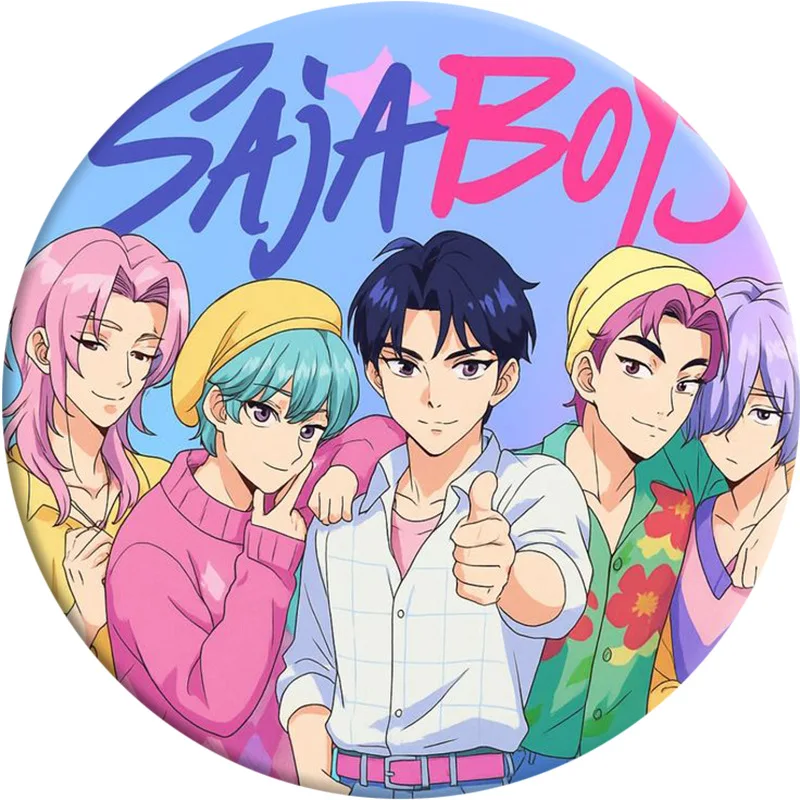 Kpop شيطان الصيادين Huntrix Saja بنين الكرتون شارة مرآة المفاتيح قلادة حلقات المفاتيح السيارة ظهره اكسسوارات هدايا عيد الميلاد #3