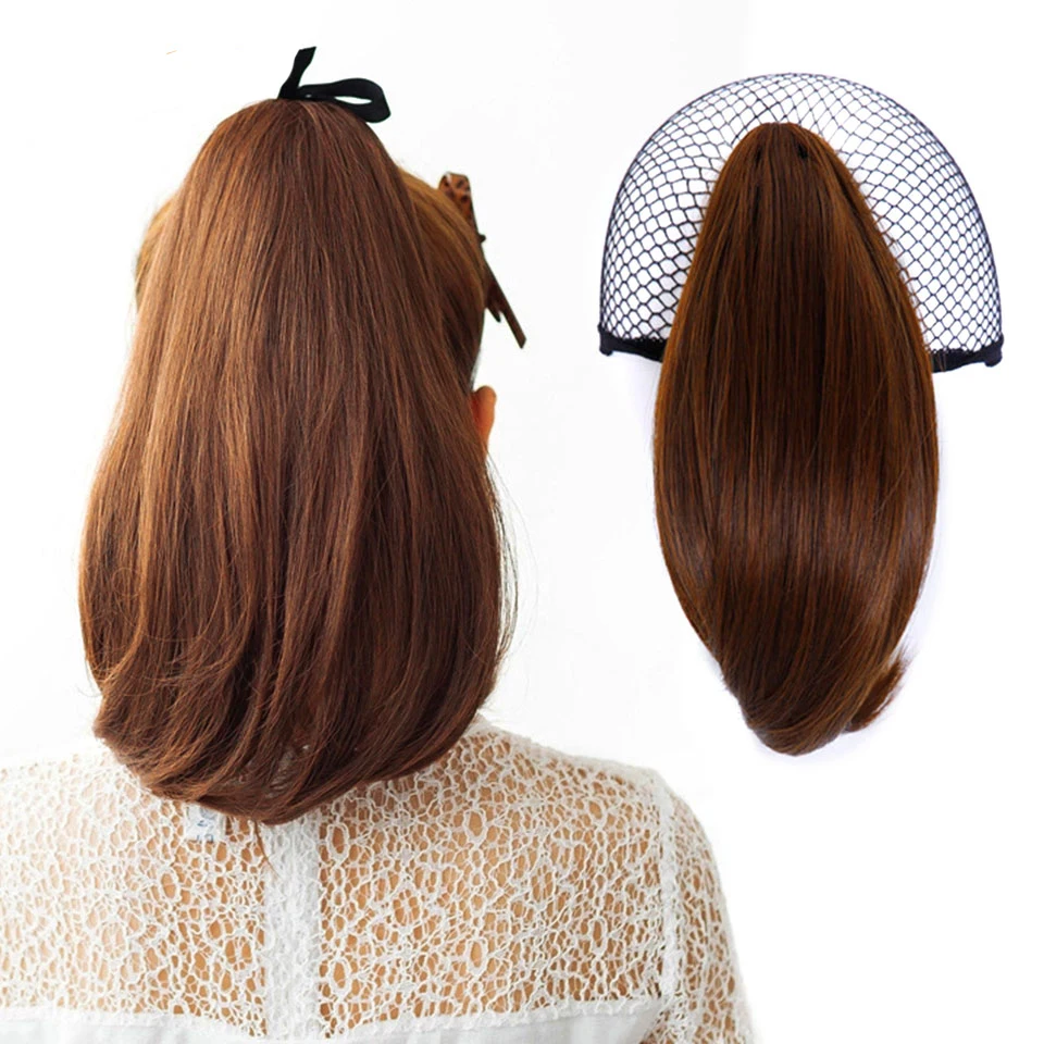 NC Synthetic Women Claw on Ponytail Clip in Hair Extensions straight  Pony Tail Hairpiece Black Brown Blonde Hairstyles hair