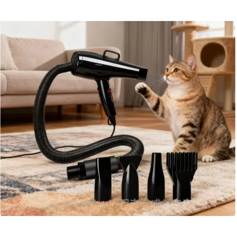 

Hot Selling 3.2hp Stepless Adjustable High-speed Pet Grooming Hair Dryer with 4 Different Nozzles for Dogs and Cats