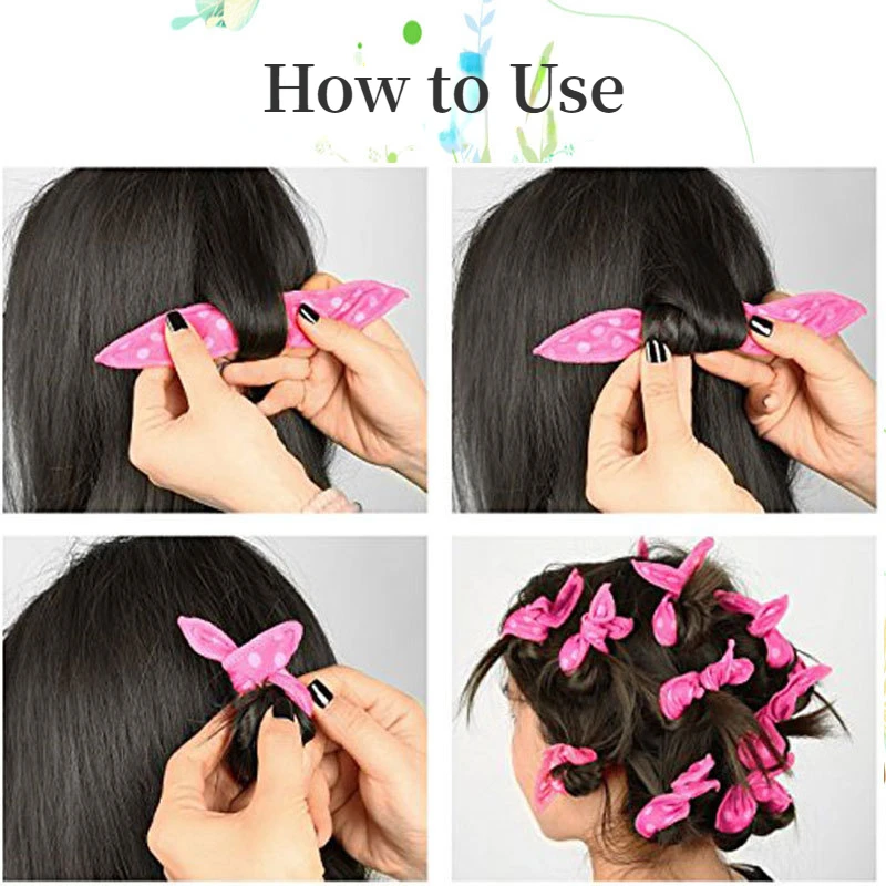 5pcs/set Lazy Soft Hair Curlers Headbands Heatless Curling Rod Hair Rollers Overnight Flexible Magic Hair Styling Tool Hair Care