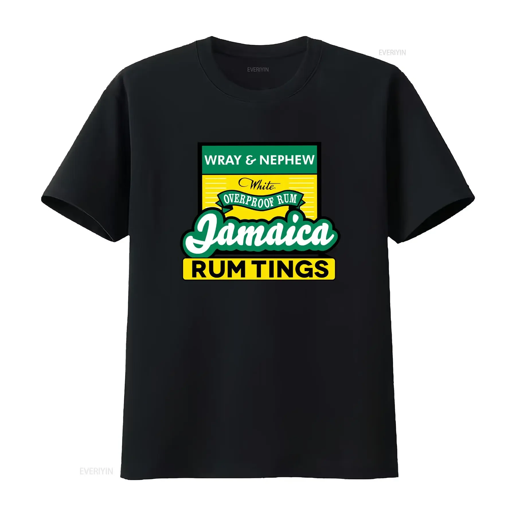 Jamaican white Rum Tings Classic Wray Nephew Carnival Warm up Party T shirt vintage Washed Breathable Versatile fashion