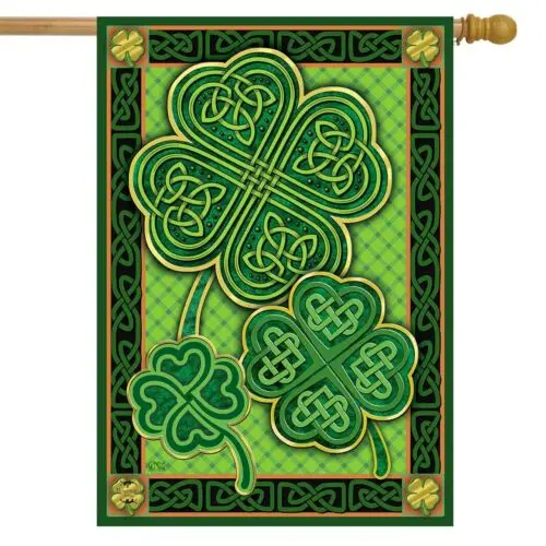 Shamrocks St. Patrick's Day House Flag Irish ; Briarwood Lane