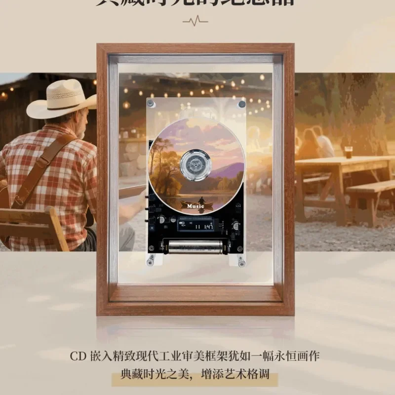Super potential new product music picture frame cd player transparent acrylic wall-mounted photo frame bluetooth