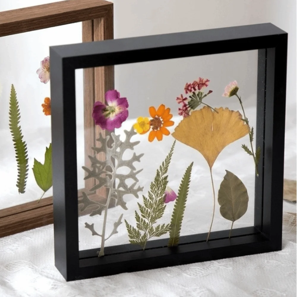 Double Side Glass Pressed Flower Frame, Clip Design