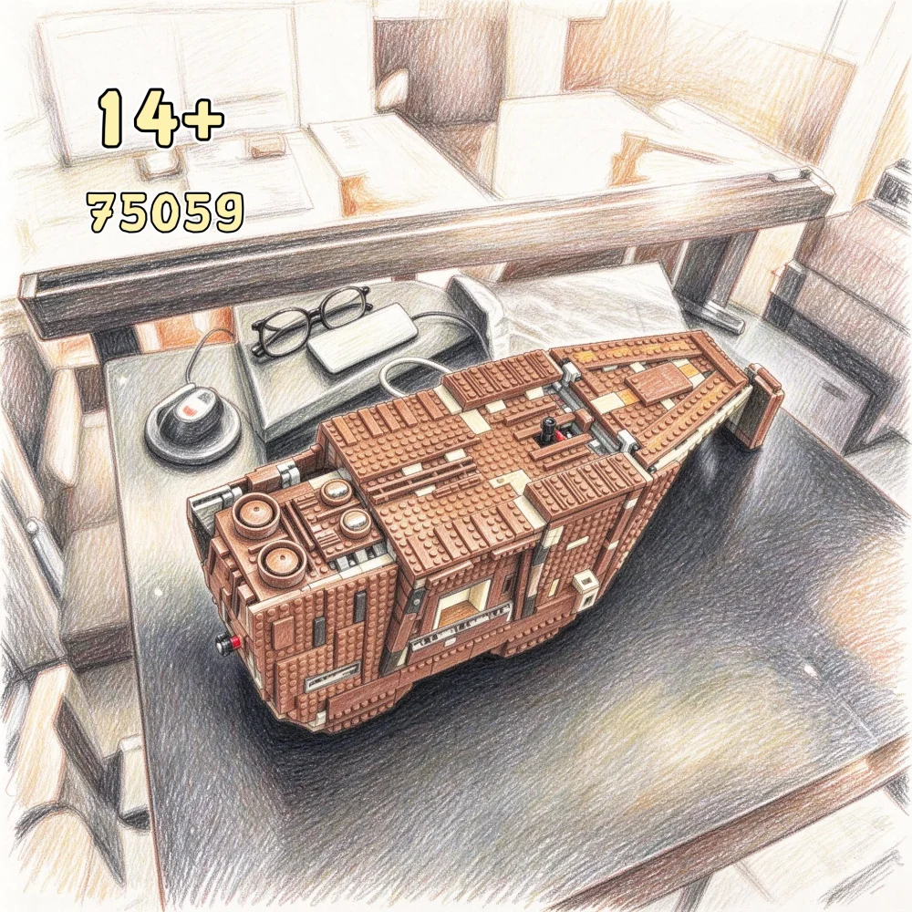 2026 New Home Decoration 3296PCS Desert Mobile Fortress Model Ornaments Suitable for Adult Birthday and Christmas Gifts
